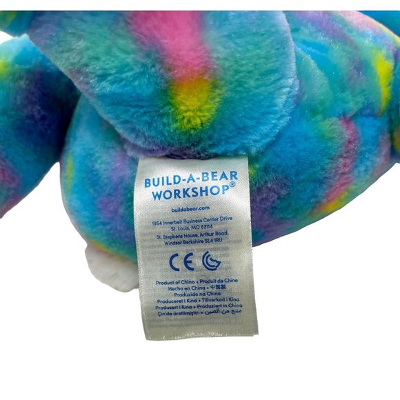 Retired Build a Bear Plush Color Burst Bunny Blue Stuffed Animal - Picture 2 of 4